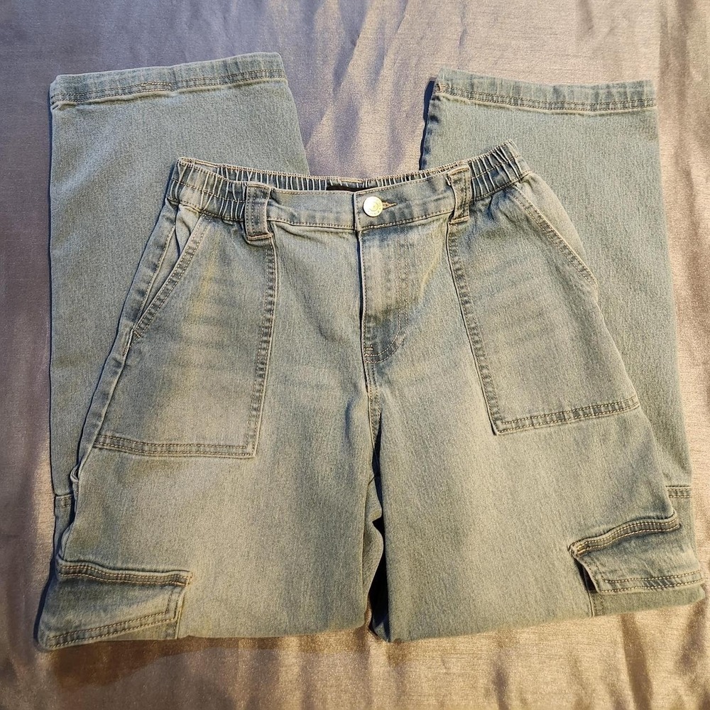 Cargo Pants Light Blue Baggy Fit